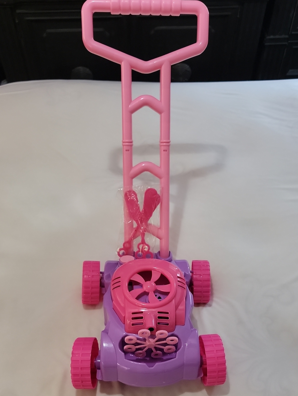 Bubble Lawn Mower Electronic Push Toy - Gentle Bubble Fun for Kids NWOB